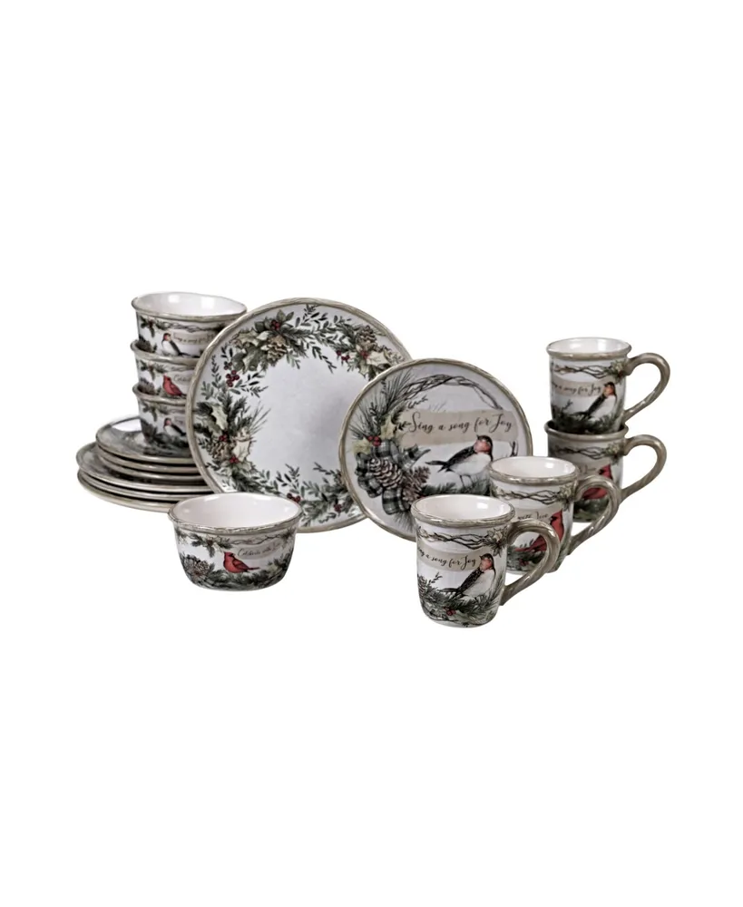 Certified International Holly and Ivy 16pc Dinnerware Set