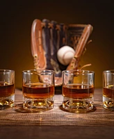 The Wine Savant Baseball Whiskey Glasses, Set of 4