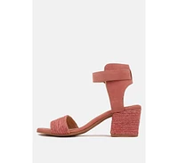 Rag & Co Rayna Womens Braided Jute Strap and Suede Sandal