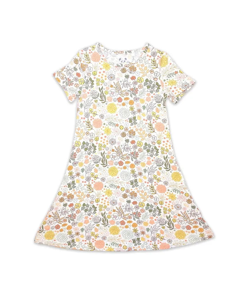 Bellabu Bear Toddler| Child Girls Fall Floral Short Sleeve Dress