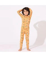 Bellabu Bear Toddler| Child Unisex Kids Pumpkin Set of 2 Piece Pajamas