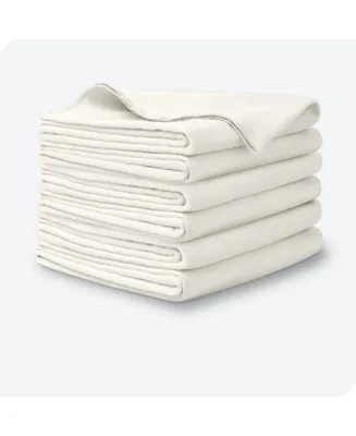 Bare Home Cotton Flannel Receiving Blankets, 6 Pack