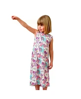 Bellabu Bear Toddler| Child Girls Comic Purple Dress