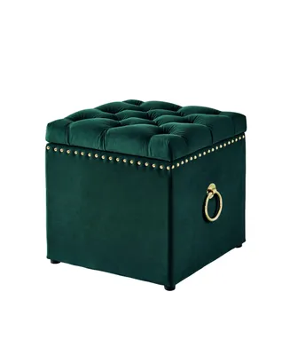 Inspired Home Micella Velvet Storage Ottoman