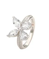 Suzy Levian New York Sterling Silver Cubic Zirconia Butterfly Ring