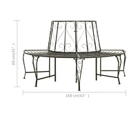 Patio Half Round Tree Bench 63" Steel