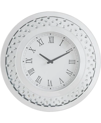 Simplie Fun Nysa Wall Clock In Mirrored & Faux Crystals