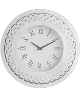 Streamdale Furniture Nysa Wall Clock In Mirrored & Faux Crystals