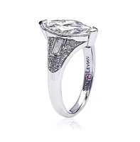 Suzy Levian Sterling Silver Marquise Cubic Zirconia Center Stone Ring