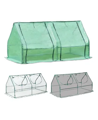 Aoodor Outdoor 6' x 3 ' x 3' Portable House-Shaped Mini Greenhouse with Pe Cover Green