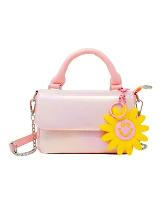 Girl's Pink Shiny Baguette Handbag