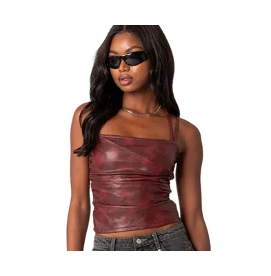 Women's Haze strappy faux leather top