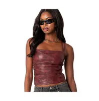 Women's Haze strappy faux leather top