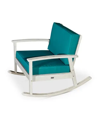 Simplie Fun Eucalyptus Rocking Chair With Cushions Oil Finish