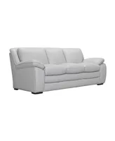 Zanna 92" Genuine Leather with Wood Legs in Contemporary Sofa