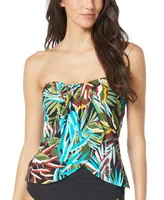 Vince Camuto Women's Printed Draped Tankini Top