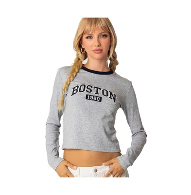 Women's Boston long sleeve t shirt - Gray