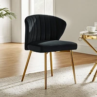 Aruna Velvet Side Chair with Metal Legs