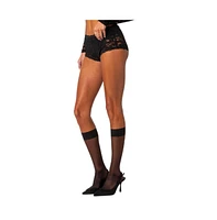 Women's Estella sheer lace micro shorts