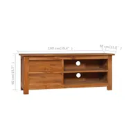 Tv Stand 39.4"x11.8"x15.7" Solid Wood Teak