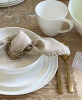 Euro Ceramica Lafayette St. 12 Pc Fine Bone China Dinnerware Set, Service for 4