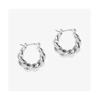 Ana Luisa Twisted Hoop Earrings - Paris Silver