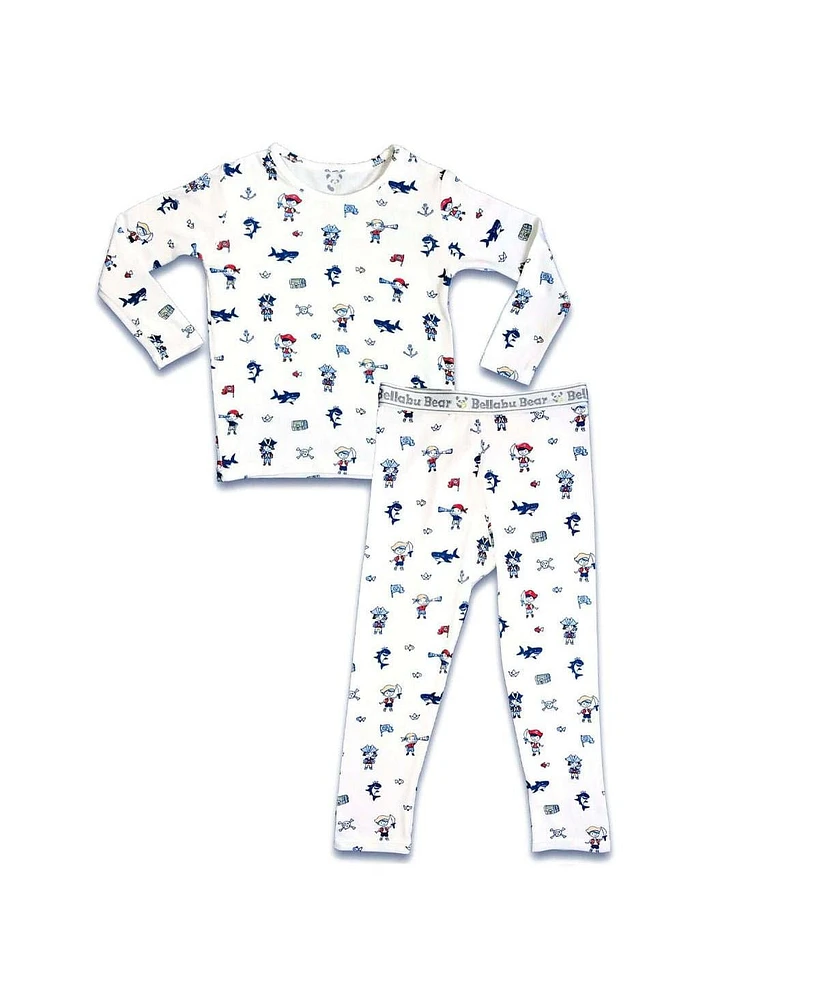 Bellabu Bear Toddler| Child Unisex Kids Pirate Set of 2 Piece Pajamas