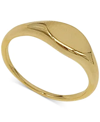 Adornia Gold-Tone Water-Resistant Signet Ring