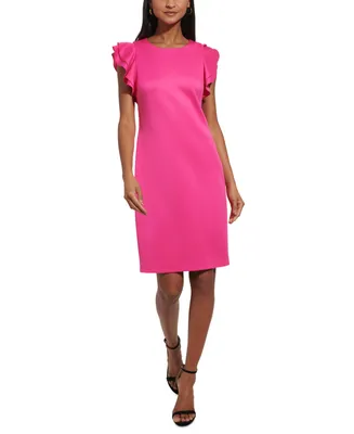 Tommy Hilfiger Women's Ruffle-Sleeve Sheath Dress