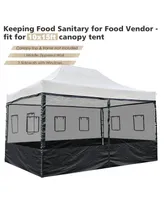 4 Half Mesh Sidewalls for 15x10 Ft Pop Up Canopy Tent w/ Window Food Vendor Fair