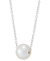 Giani Bernini Cultured Freshwater Pearl (8mm) Solitaire 18" Pendant Necklace, Created for Macy's