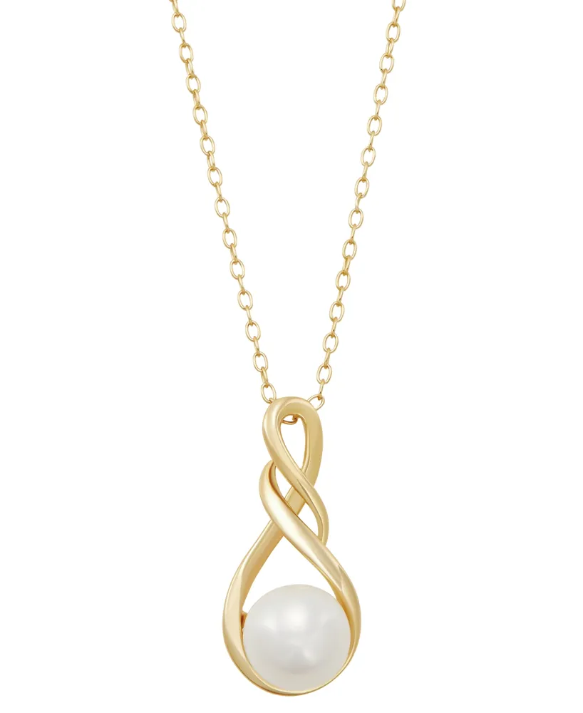 Giani Bernini Cultured Freshwater Pearl (8-1/2mm) 18" Pendant Necklace, Created for Macy's