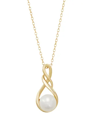 Giani Bernini Cultured Freshwater Pearl (8-1/2mm) 18" Pendant Necklace, Created for Macy's
