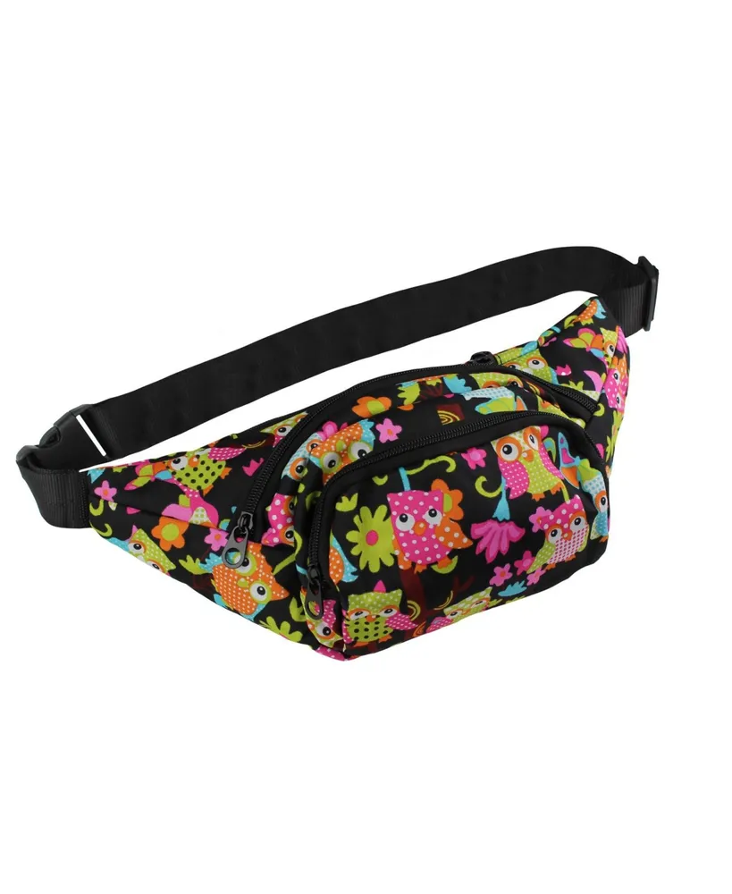 World Traveler Owls 14-Inch Fanny Pack Adjustable Crossbody Waist Pack