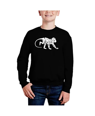 Monkey Business - Big Boy's Word Art Crewneck Sweatshirt