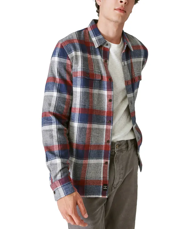 Lucky Brand Mens Long Sleeve Plaid Workwear Cloud Soft Flannel Shirt :  : Clothing, Shoes & Accessories