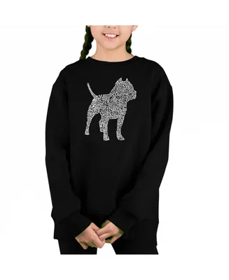 Pitbull - Big Girl's and Boy's Word Art Crewneck Sweatshirt