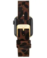 Nine West Women's Leopard Print Faux Leather Band designed for Apple Watch 42mm (Series 10) & 38/40/41mm