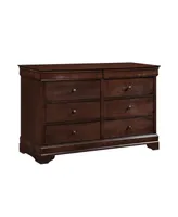 Simplie Fun Rustic Louis Philippe Style 6-Drawer Dresser