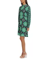 Donna Morgan Women's Printed Mock-Neck Mini Dress