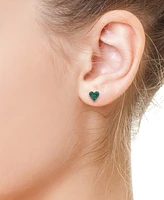 Effy Emerald Heart Stud Earrings (1/3 ct. t.w.) in 14k Gold