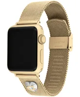 Coach Gold-Tone Stainless Steel Mesh Bracelet for 38, 40, 41mm Apple Watch