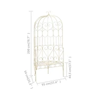 Patio Bench 37.4" Iron Antique White