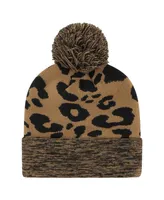 Women's '47 Brand Brown Denver Broncos Rosette Cuffed Knit Hat with Pom