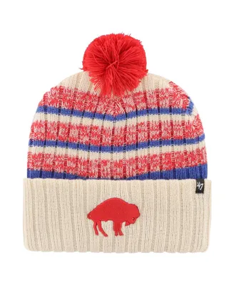 Men's '47 Brand Natural Buffalo Bills Legacy Tavern Cuffed Knit Hat with Pom