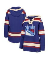 Women's '47 Brand Blue New York Rangers Superior Lacer Pullover Hoodie