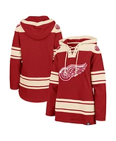 Women's '47 Brand Red Detroit Wings Superior Lacer Pullover Hoodie