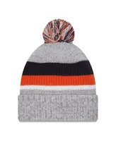Men's New Era Heather Gray Chicago Bears Cuffed Knit Hat with Pom