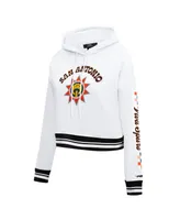 Women's Pro Standard White San Antonio Spurs 2023/24 City Edition Cropped Pullover Hoodie