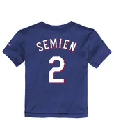 Toddler Boys and Girls Nike Marcus Semien Royal Texas Rangers 2023 World Series Champions Name Number T-shirt